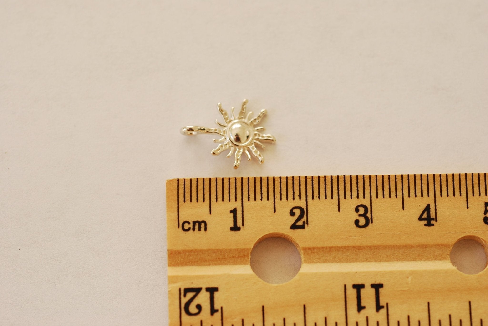 Vermeil Gold or Sterling Silver Sun charm Pendant Starburst Sun Rays G