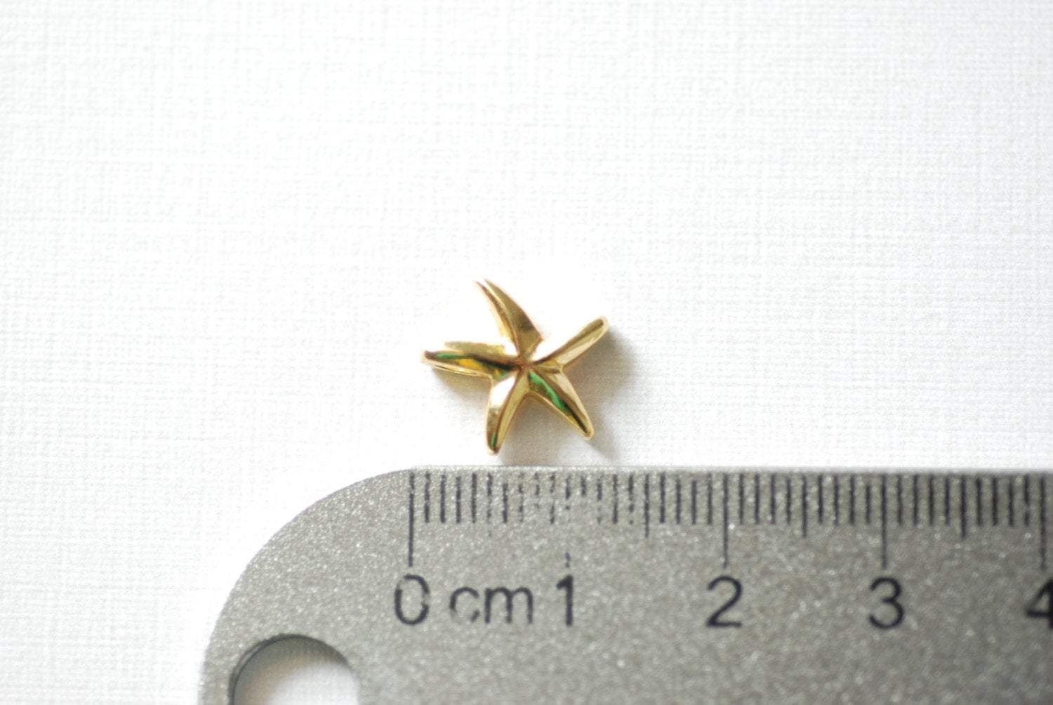 Vermeil Gold Starfish Charm- 18k gold plated over sterling silver, Sea life Charm, Sea Creature Charm, Gold Starfish Beads Charm, 131 - HarperCrown