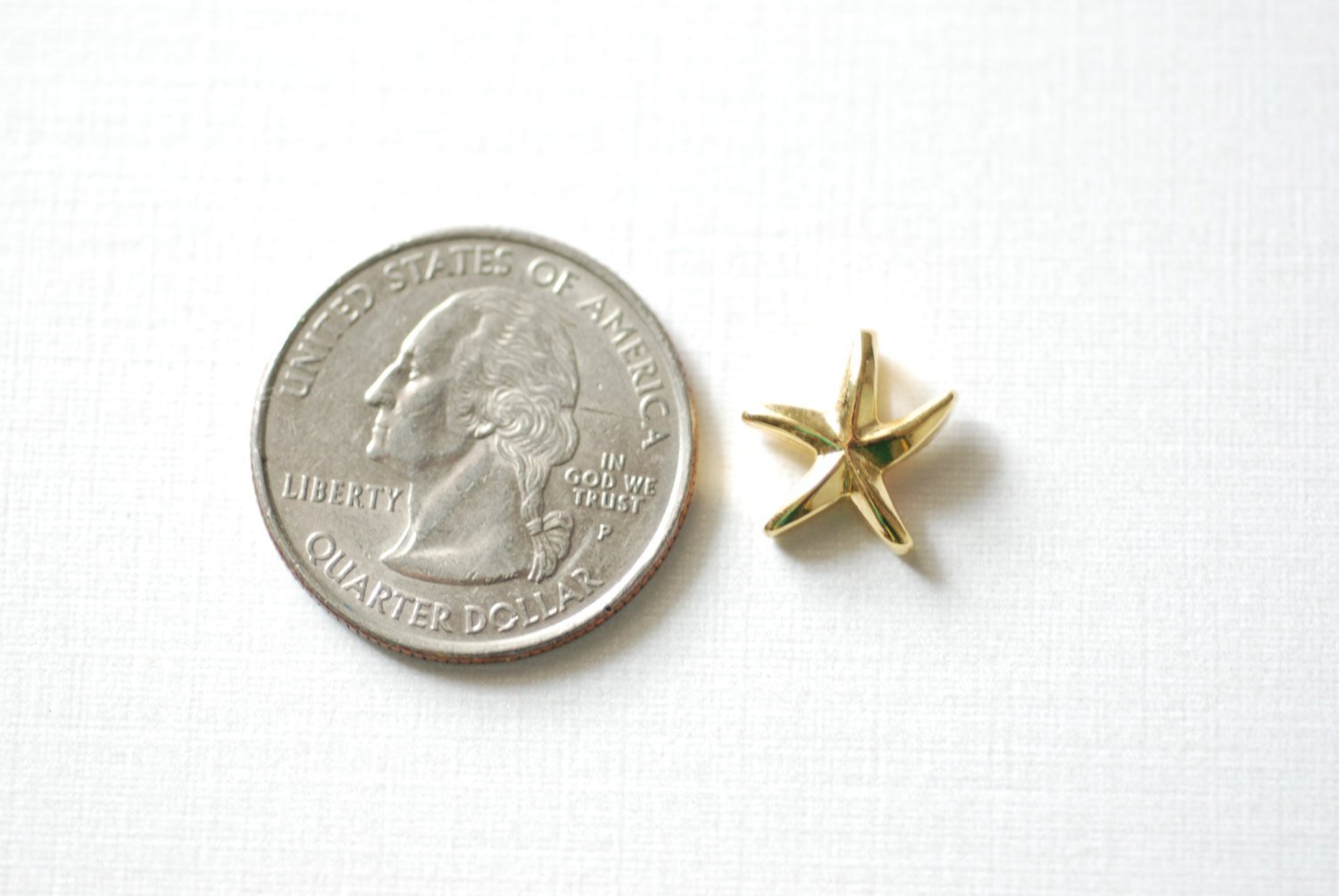 Vermeil Gold Starfish Charm- 18k gold plated over sterling silver, Sea life Charm, Sea Creature Charm, Gold Starfish Beads Charm, 131 - HarperCrown