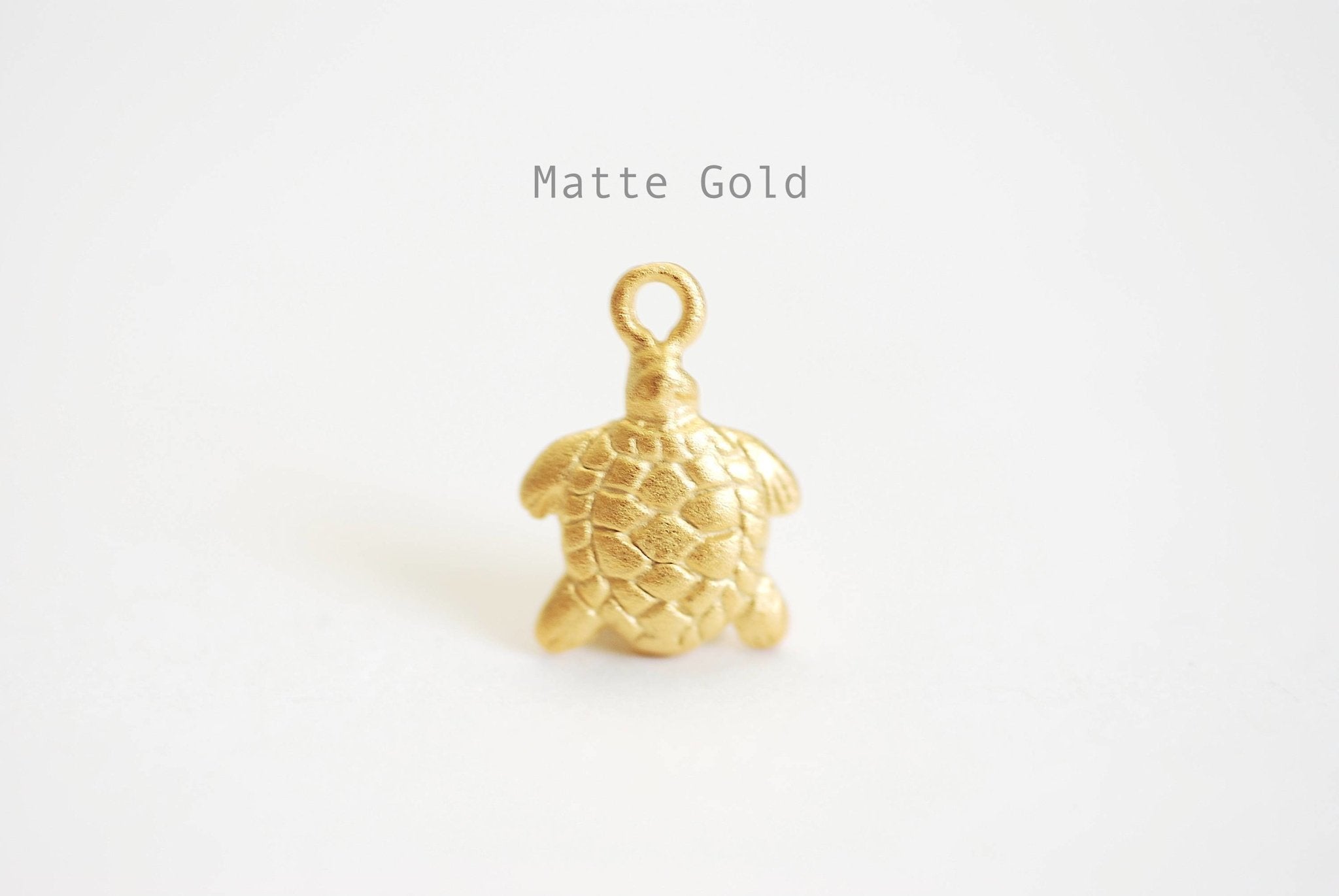 Vermeil Gold Turtle Charm- 22k Gold Plated over Sterling Silver, Rose Gold Turtle, Small Turtle Charm, Hawaiian Honu Turtle, Sea Turtle, 385 - HarperCrown