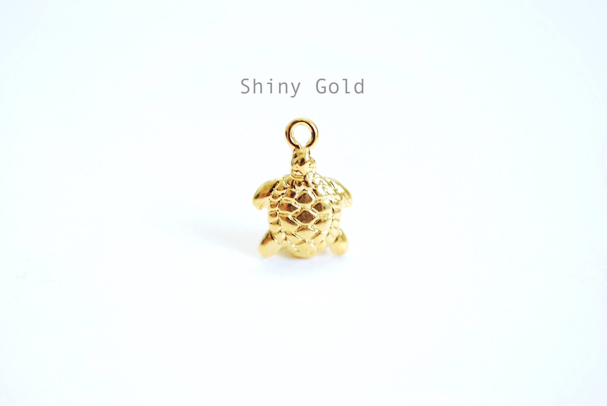 Vermeil Gold Turtle Charm- 22k Gold Plated over Sterling Silver, Rose Gold Turtle, Small Turtle Charm, Hawaiian Honu Turtle, Sea Turtle, 385 - HarperCrown