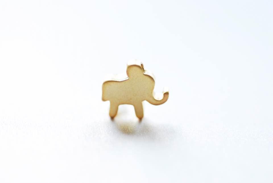 Vermeil Matte Gold Elephant Charm- 18k gold plated over sterling silver, Vermeil Gold Elephant Bead, Gold Elephant Charm Pendant, beads, 100 - HarperCrown