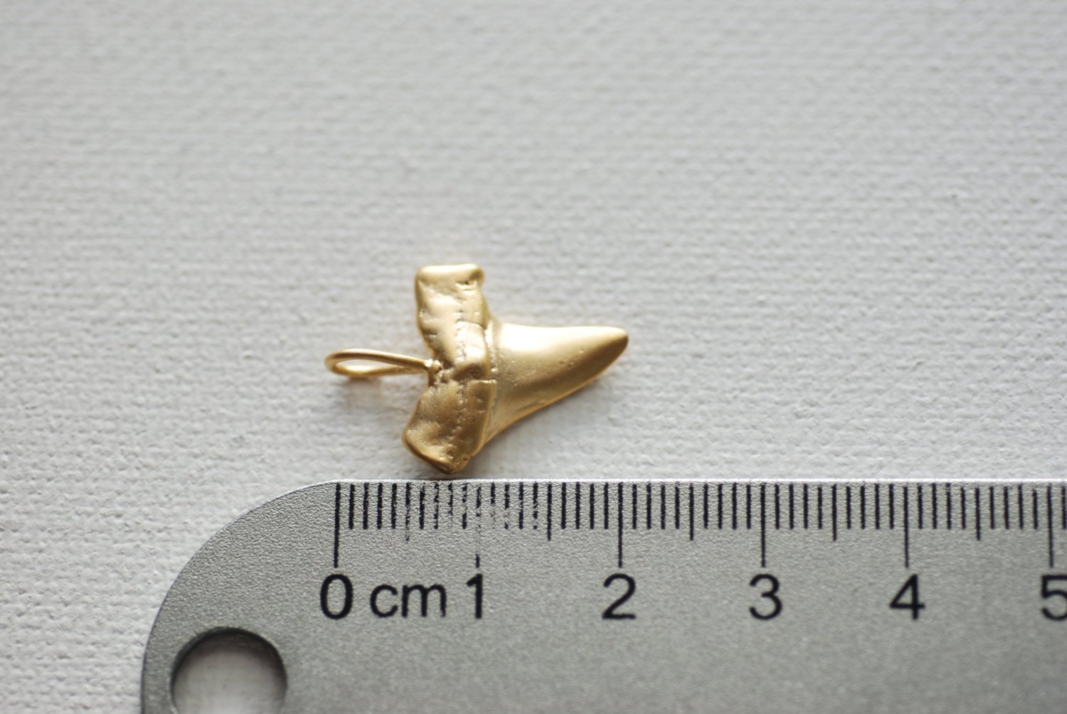 Vermeil Matte Gold Shark Tooth Pendant, Vermeil gold shark tooth charm,18kt gold plated over sterling silver, vermeil supplies - HarperCrown