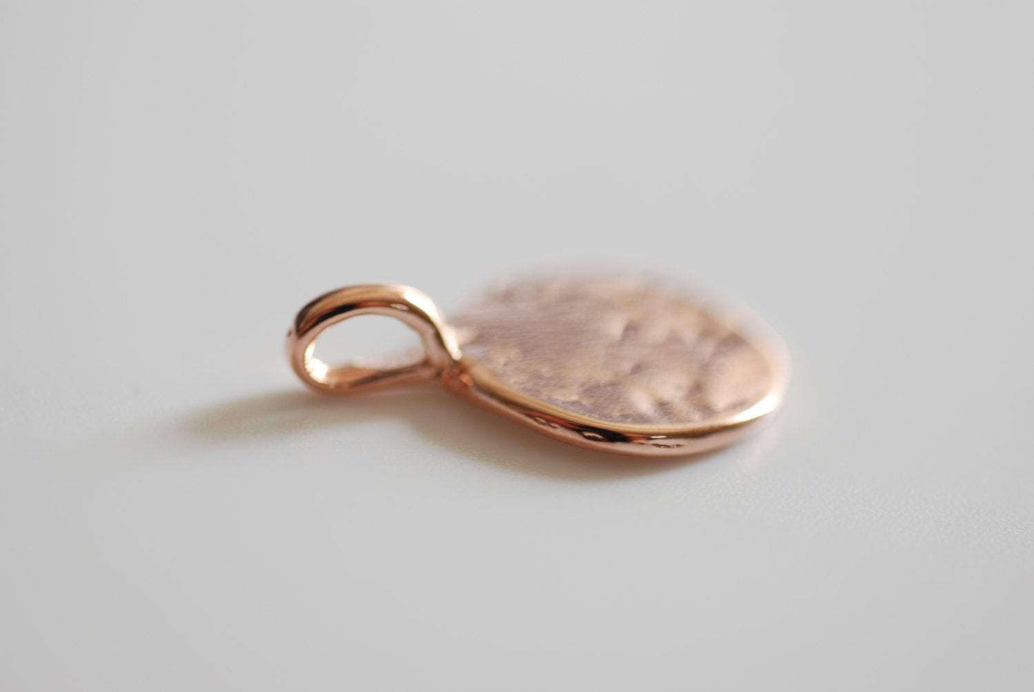 Vermeil Rose Gold Blank Disc- 18k gold plated Sterling Silver, Stamping Discs, Gold Round Charms, Single Add on Disc, Round Disc Charm, 97 - HarperCrown