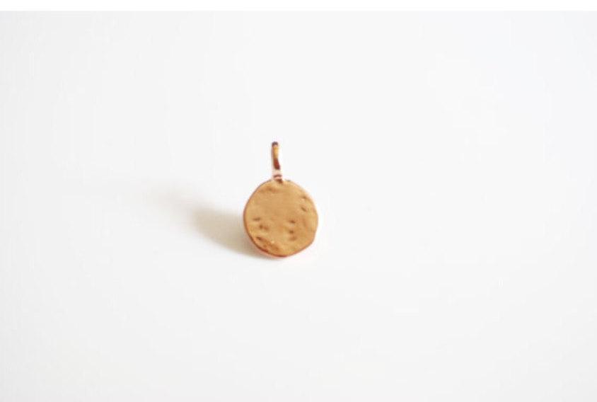 Vermeil Rose Gold Blank Disc- 18k gold plated Sterling Silver, Stamping Discs, Gold Round Charms, Single Add on Disc, Round Disc Charm, 97 - HarperCrown