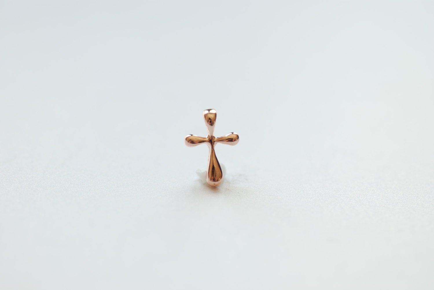 Vermeil Rose Gold Cross Charm Pendant- 18k gold plated over Sterling Silver Cross Charm, Rose Gold Cross, Gold Cross Beads Wholesale, 182 - HarperCrown