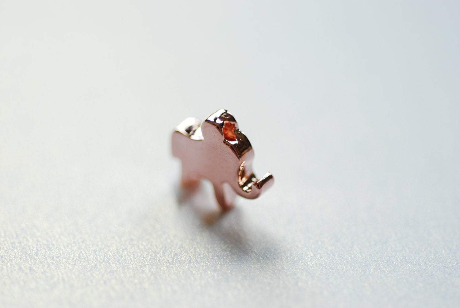 Vermeil Rose Gold Elephant Charm- 18k gold plated over sterling silver, Vermeil Gold Elephant Bead, Rose Gold Elephant Charm Pendant, 100 - HarperCrown