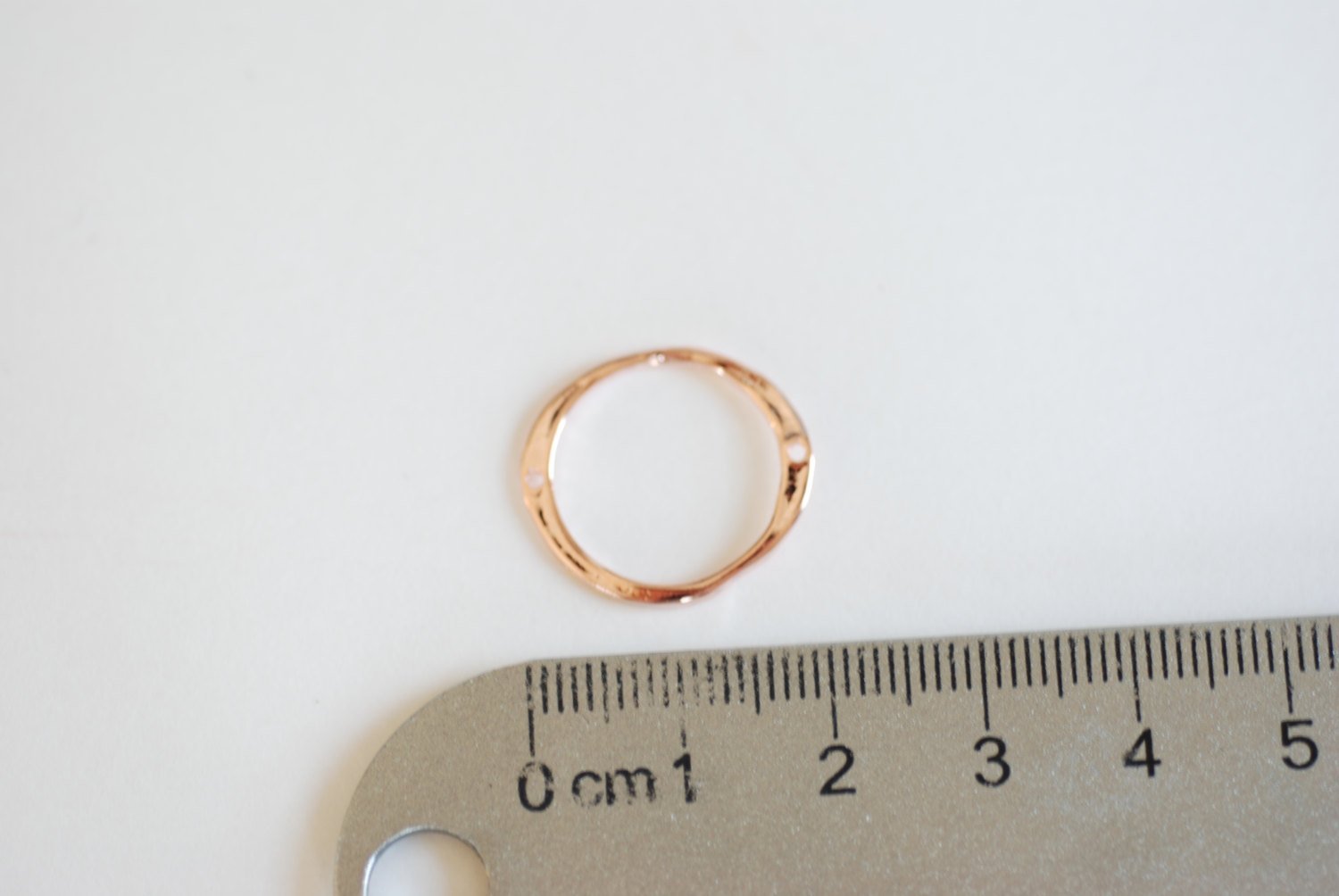 Vermeil Rose Gold Eternity Circle Vermeil Connector - 18k gold plated over sterling silver ring circle, vermeil gold oval connector, 33 - HarperCrown