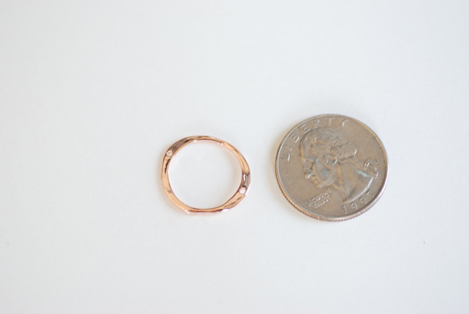 Vermeil Rose Gold Eternity Circle Vermeil Connector - 18k gold plated over sterling silver ring circle, vermeil gold oval connector, 33 - HarperCrown