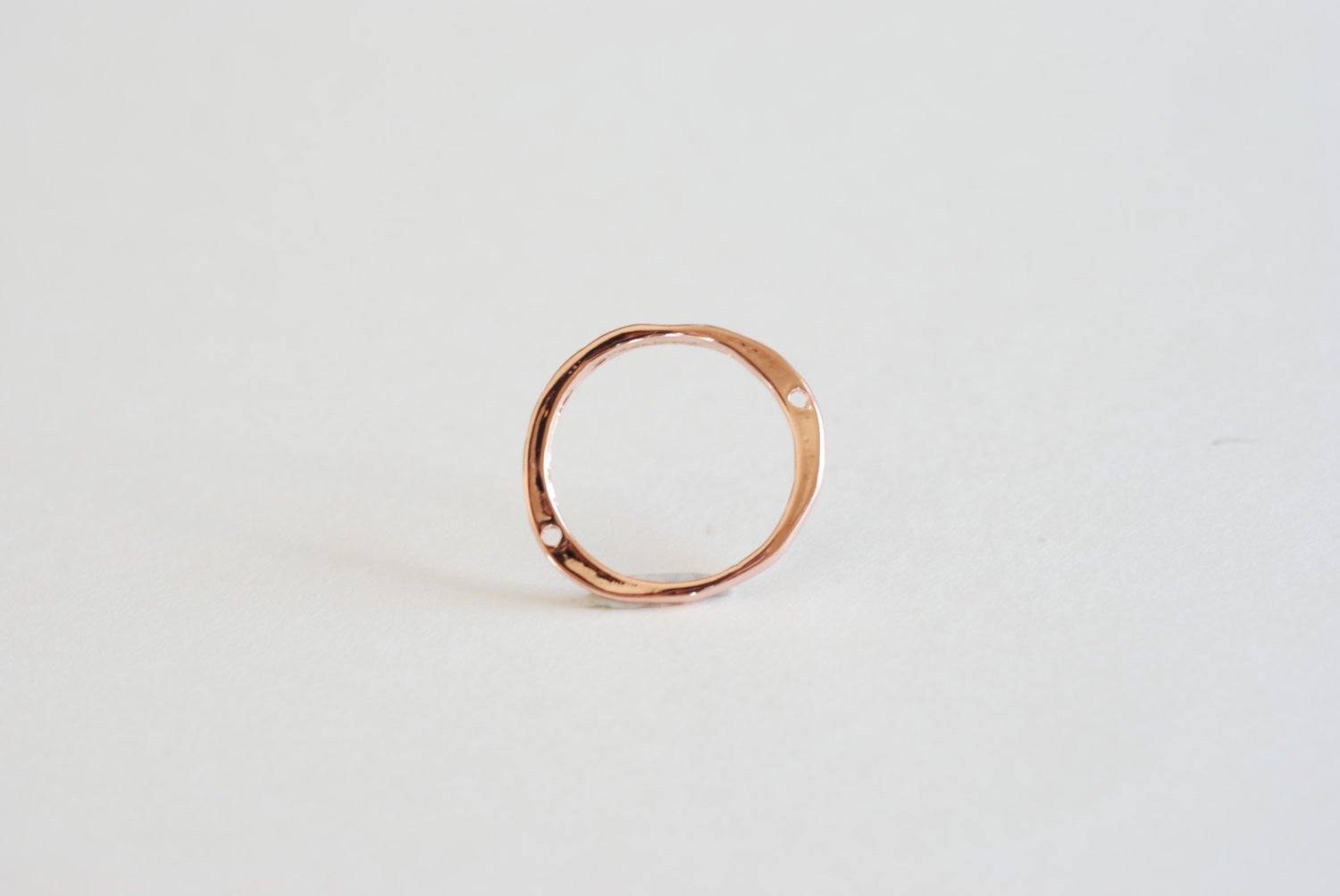 Vermeil Rose Gold Eternity Circle Vermeil Connector - 18k gold plated over sterling silver ring circle, vermeil gold oval connector, 33 - HarperCrown