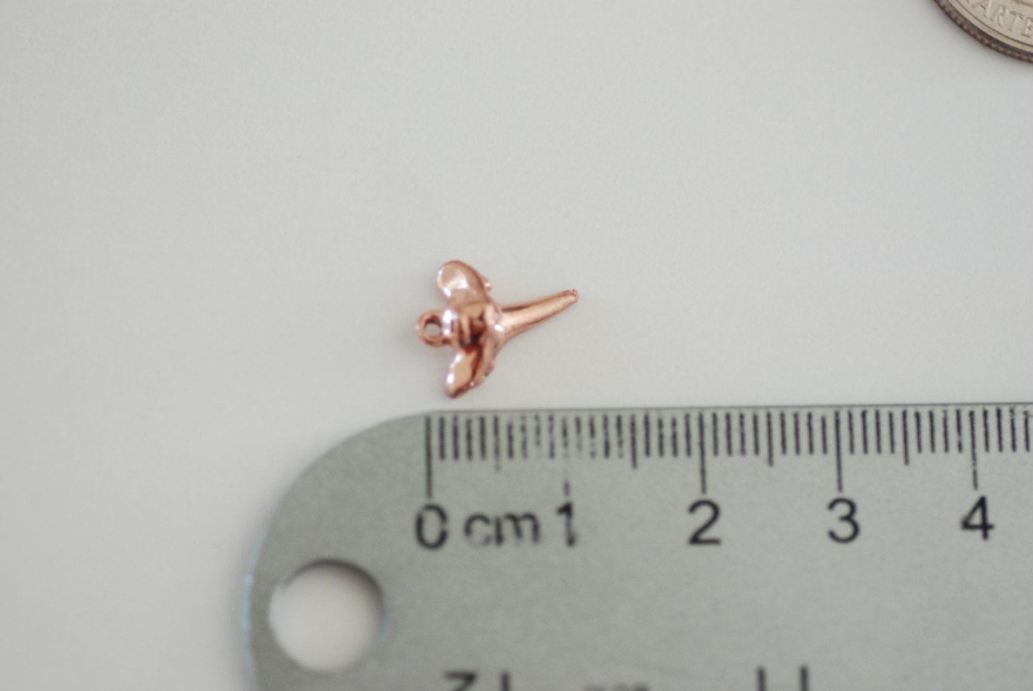 Vermeil Rose Gold Shark Tooth, Small Vermeil Shark Tooth, Glossy Rose Gold Shiny Shark Tooth Charm,18k gold over Sterling Silver Shark Tooth - HarperCrown