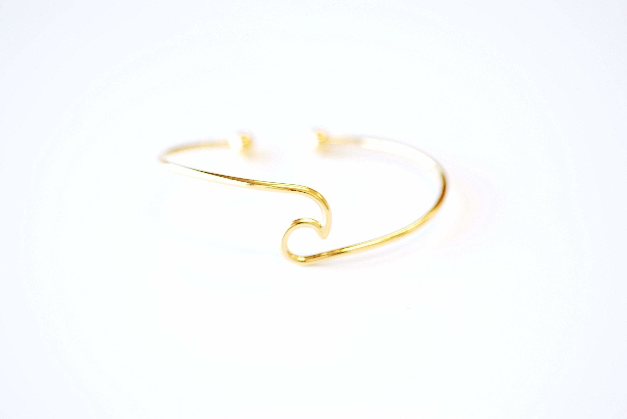 Wave Bracelet - Wave Bangle - 925 Sterling Silver or 18k Gold - Adjustable Wave Bangle- Ocean - Wave - Island Jewelry, Beach Jewelry, 517 - HarperCrown