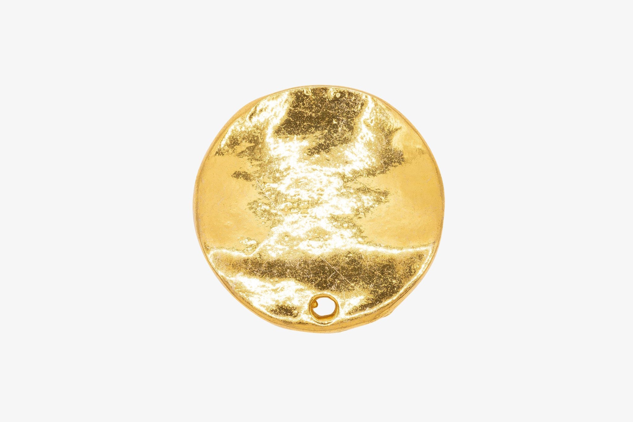 Wavy Circle Disc Charm Wholesale 14K Gold, Solid 14K Gold, G82 - HarperCrown