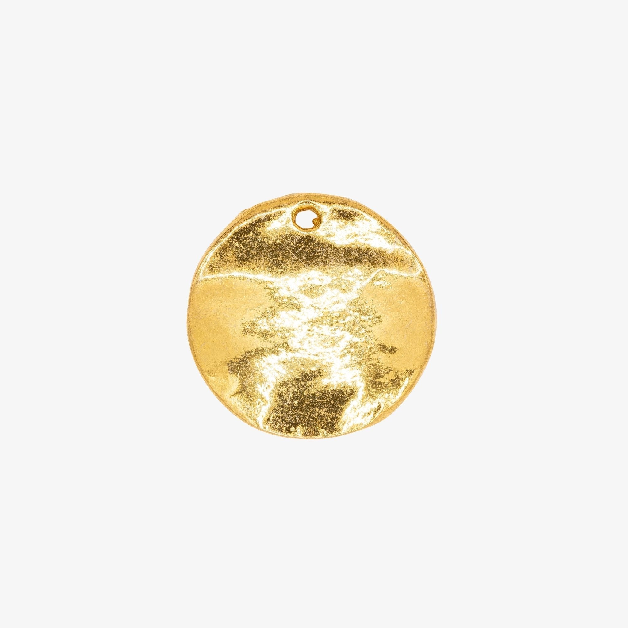 Wavy Disc Charm 14K Gold - HarperCrown