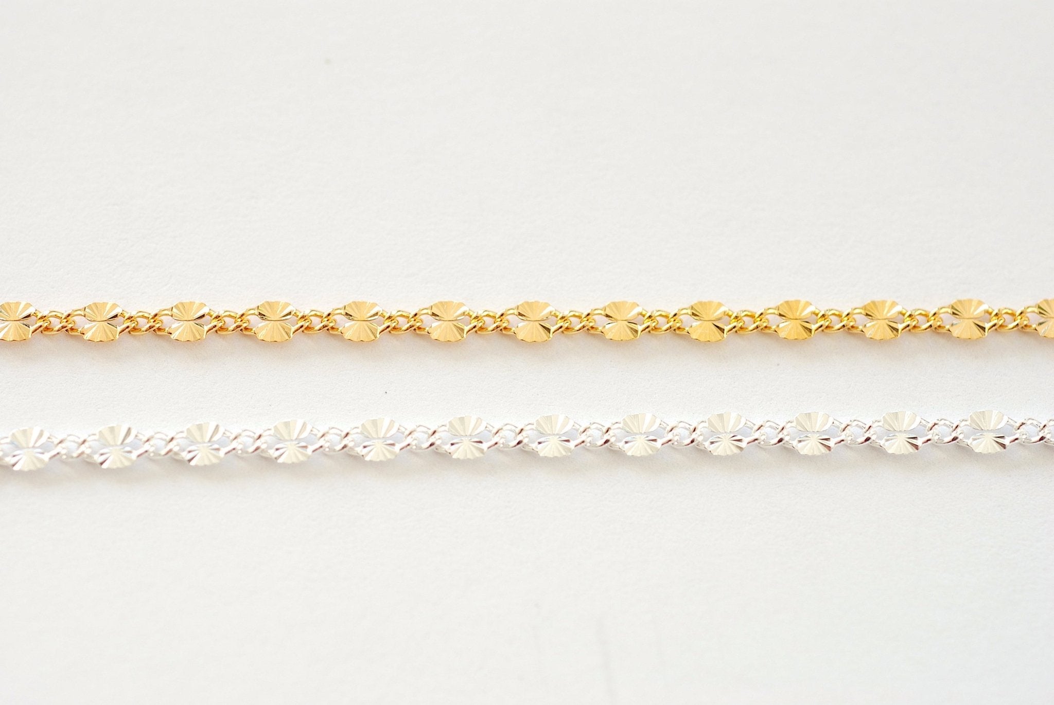 Wholesale 2.5mm Starburst chain l Permanent Jewelry Sparkle Diamond Cut Chain in Gold Filled or Sterling Silver - HarperCrown