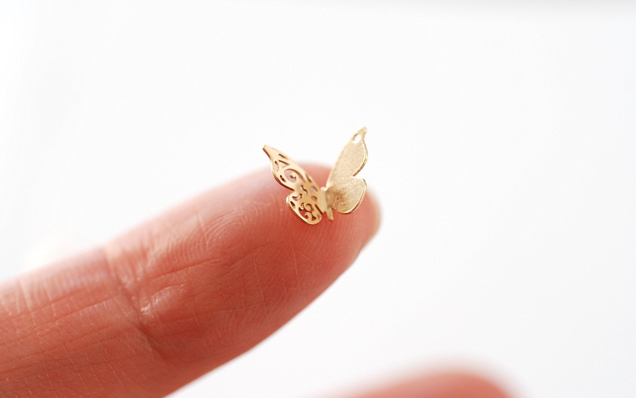 Wholesale Gold Filled Butterly Charm l Gold Filled Butterfly Insect Drop Charm Permanent Jewelry l SEACH37 - HarperCrown