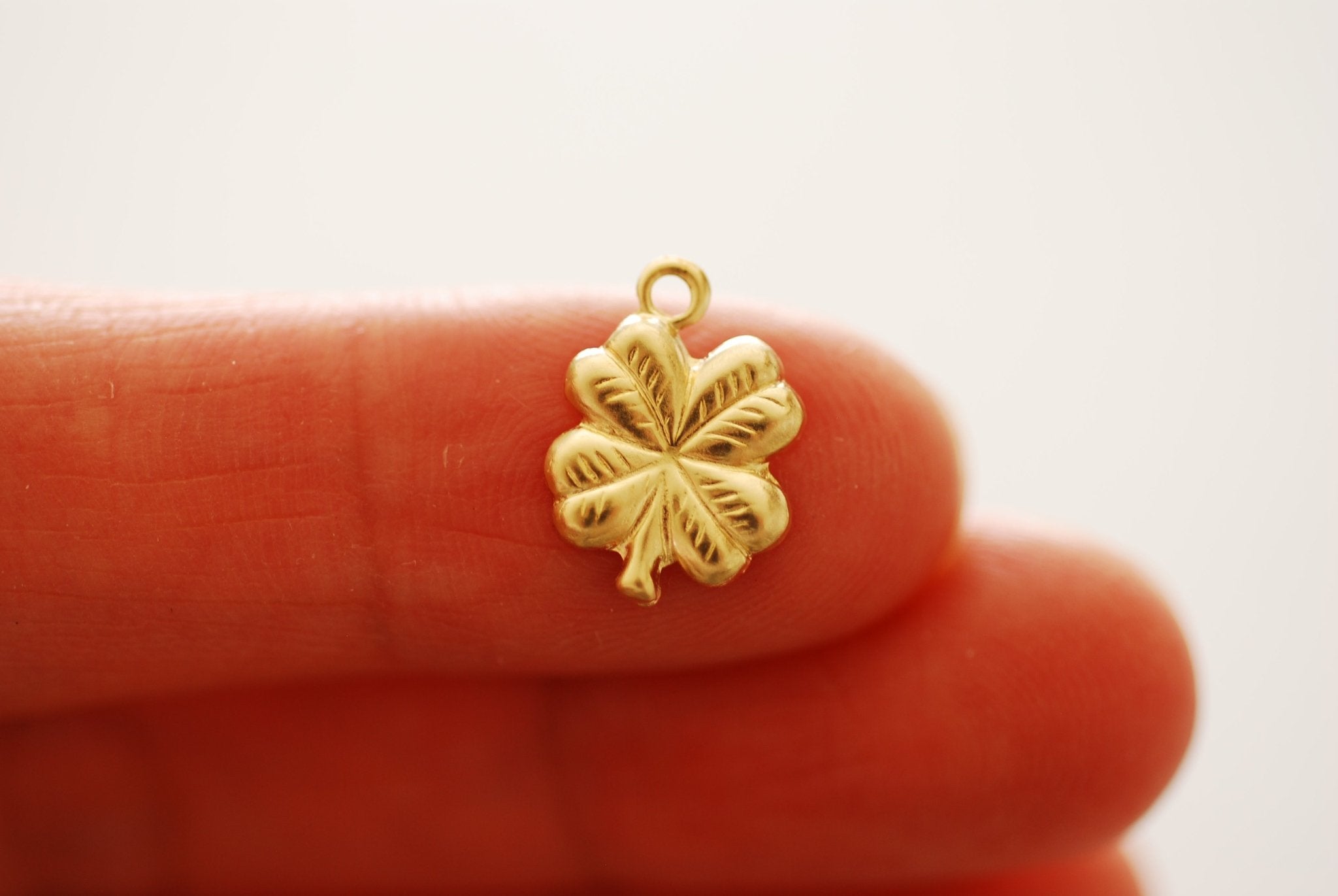 14k factory Irish four leaf clover charm