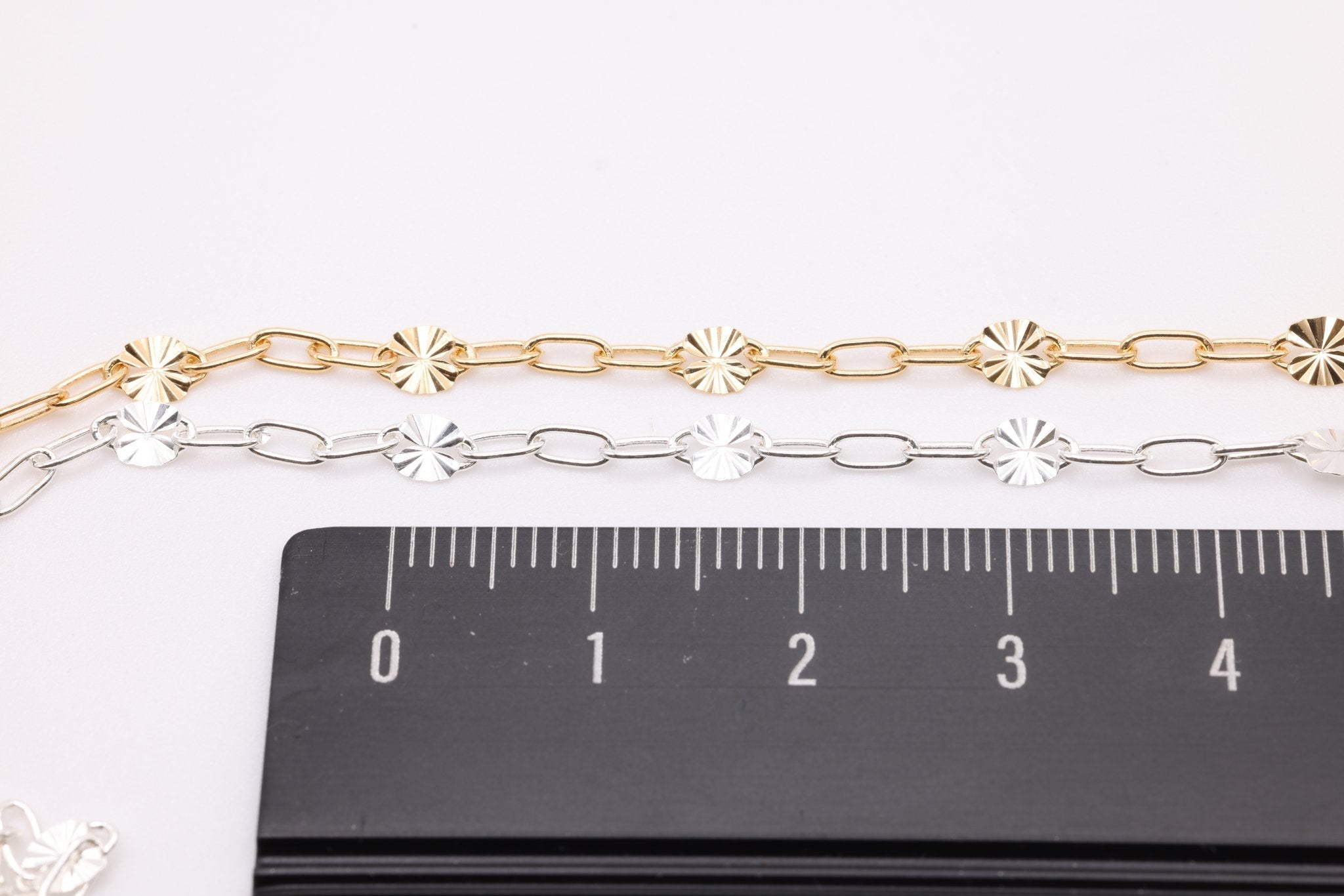 Wholesale Gold Filled Starburst Diamond Cut Chain l 2mm X 2.5mm Diamond Cut Sunburst Gold Filled Sterling Silver Chain Permanent Jewelry - HarperCrown