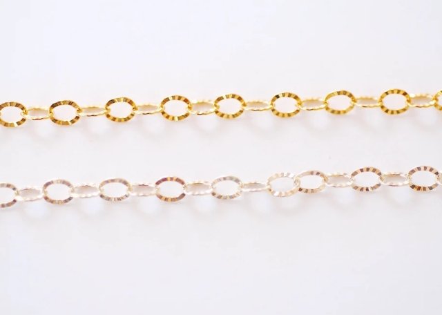 Wholesale Gold Filled Starburst Diamond Cut Chain l 3mm or 4mm Diamond Cut Sunburst Gold Filled Sterling Silver Chain Permanent Jewelry - HarperCrown