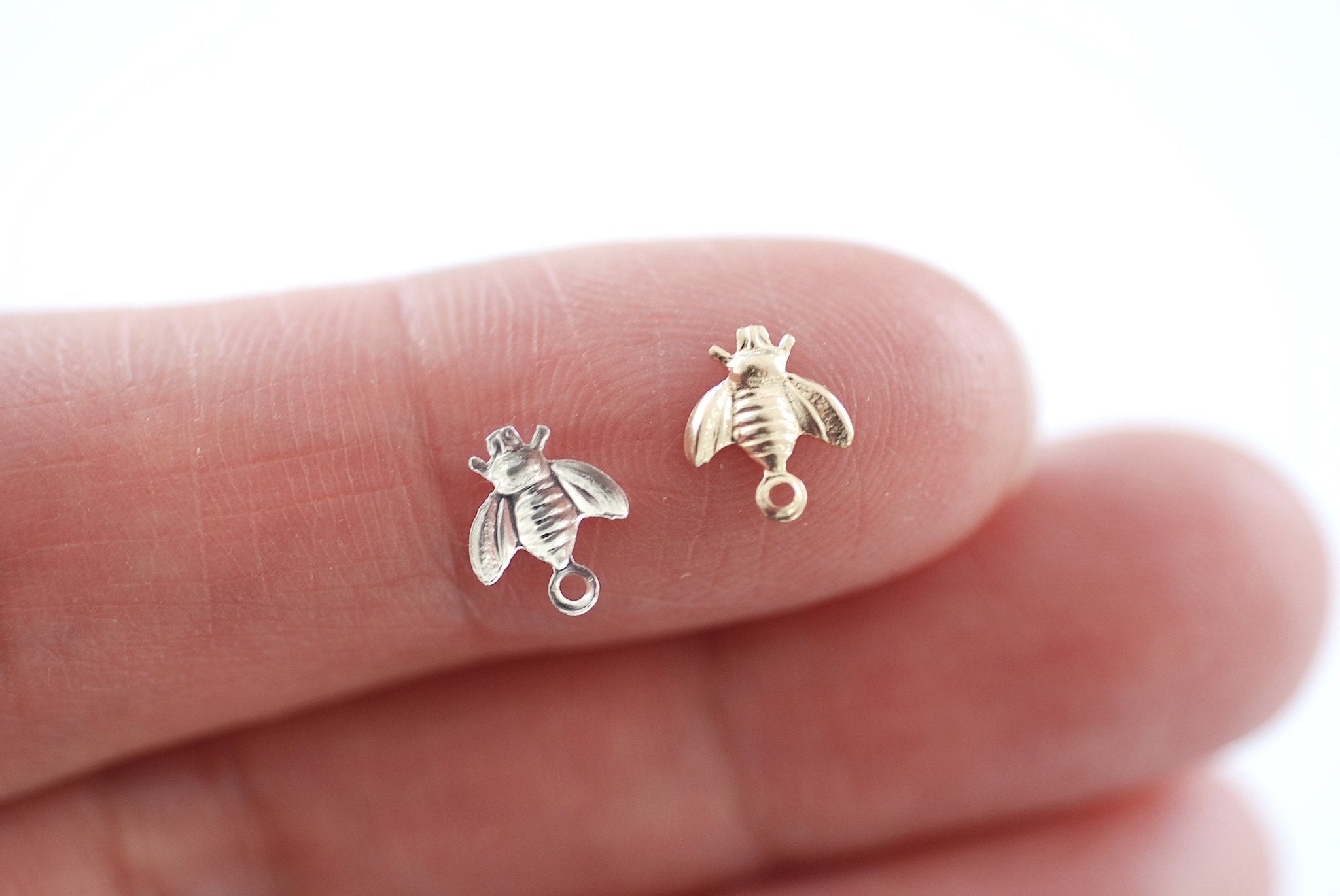 Wholesale Gold Filled Sterling Silver Bee Charm l Permanent Jewelry Bee Insect Drop Charm l Animal Insect Bug Charm - HarperCrown