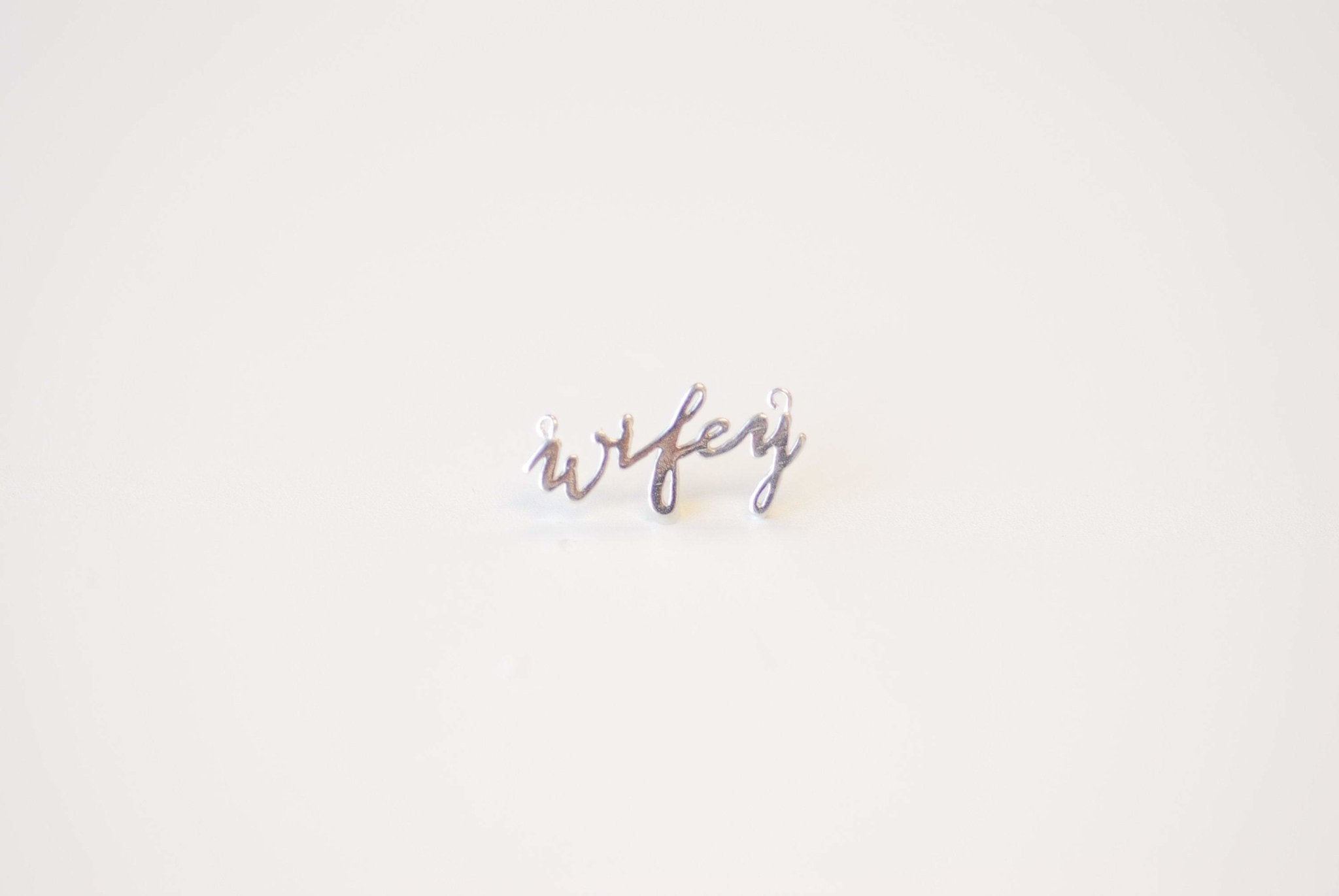 Wifey Charm Connector - Vermeil 18k gold plated 925 sterling silver, Wife Charm, Bride Marriage Wedding Engagement Honeymoon Charm, 488 - HarperCrown