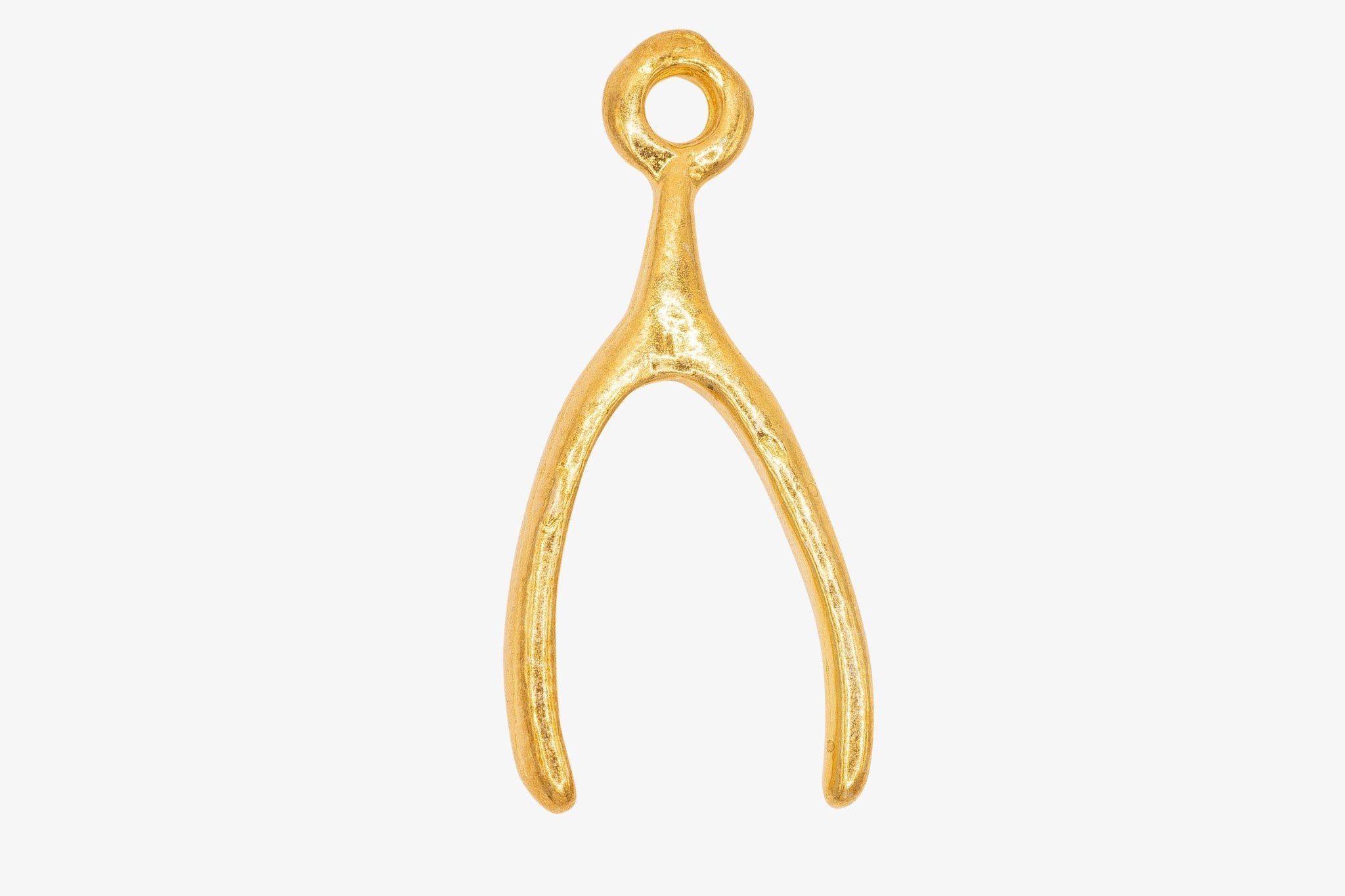 Wishbone Charm Wholesale 14K Gold, 14K Solid Gold, G37 - HarperCrown