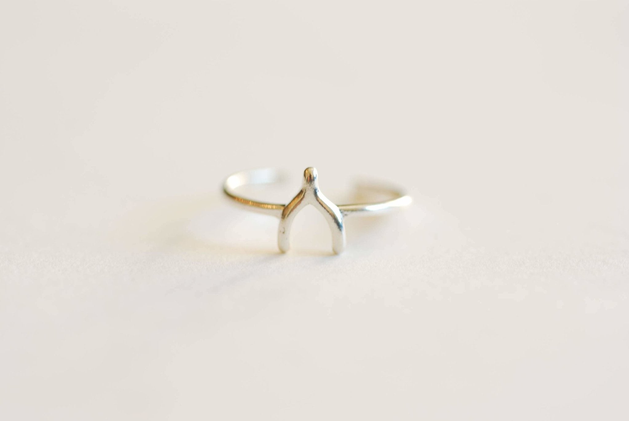 Wishbone Ring- 925 Sterling Silver Wishbone Connector, Adjustable Ring, Minimalist Ring, Good Luck Ring, Simple Everyday ring, Stacking Ring - HarperCrown