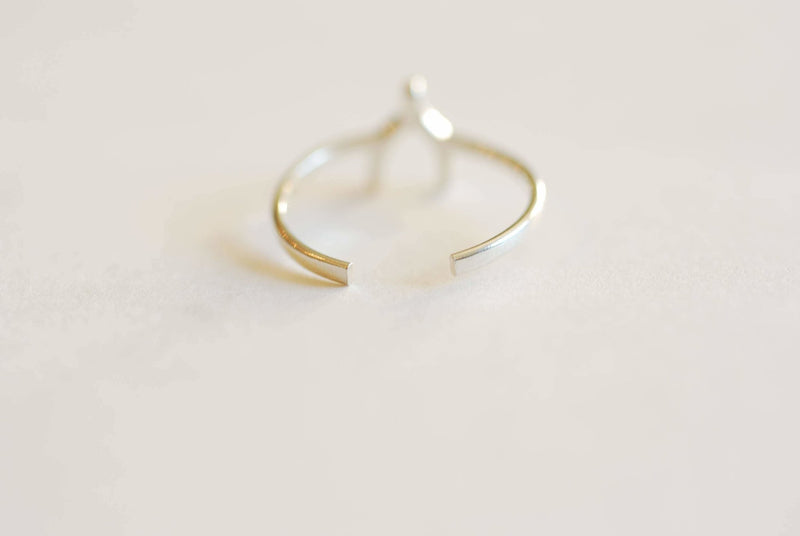 Fairy Tale Tiara Beaded Wishbone Stacking Ring Set, Sterling silver